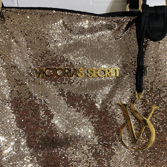 Victoria's Secret Glitter Gold Tote Bag - Picture 2 of 4
